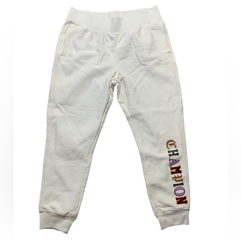 Champion Reverse Weave Logo Sweatpants Cream Off White‎ Joggers XL